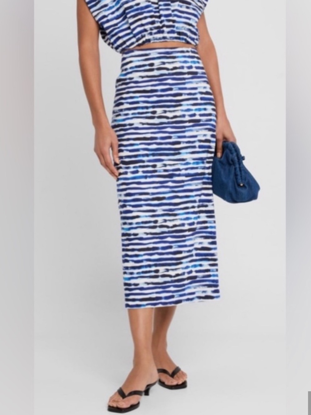 A.L.C. Phoebe Linen-Blend Printed Pencil Midi Skirt 2
